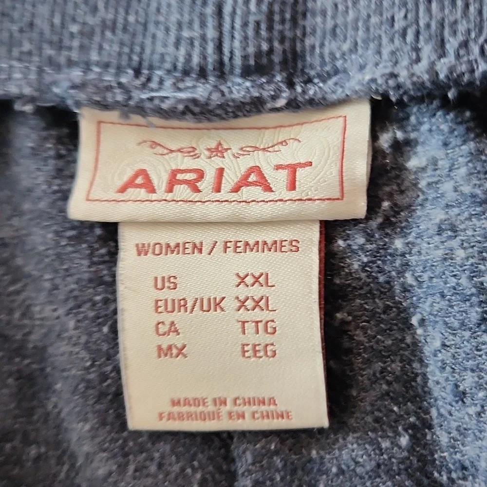 Ariat Relaxed Fit Fleece Lined Wide Leg Elastic Waist Sweatpants Loungewear